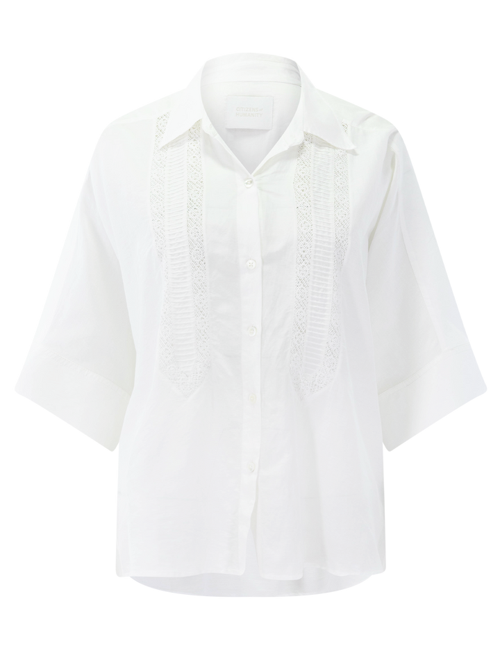 claire shirt with lace inset