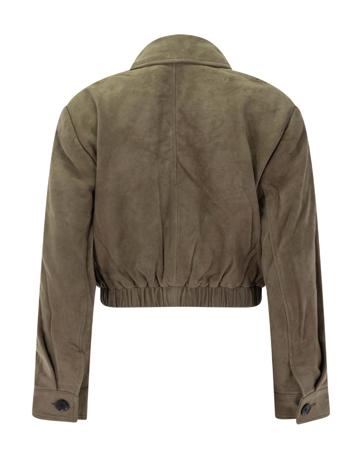 nahla cropped suede jacket in canopy