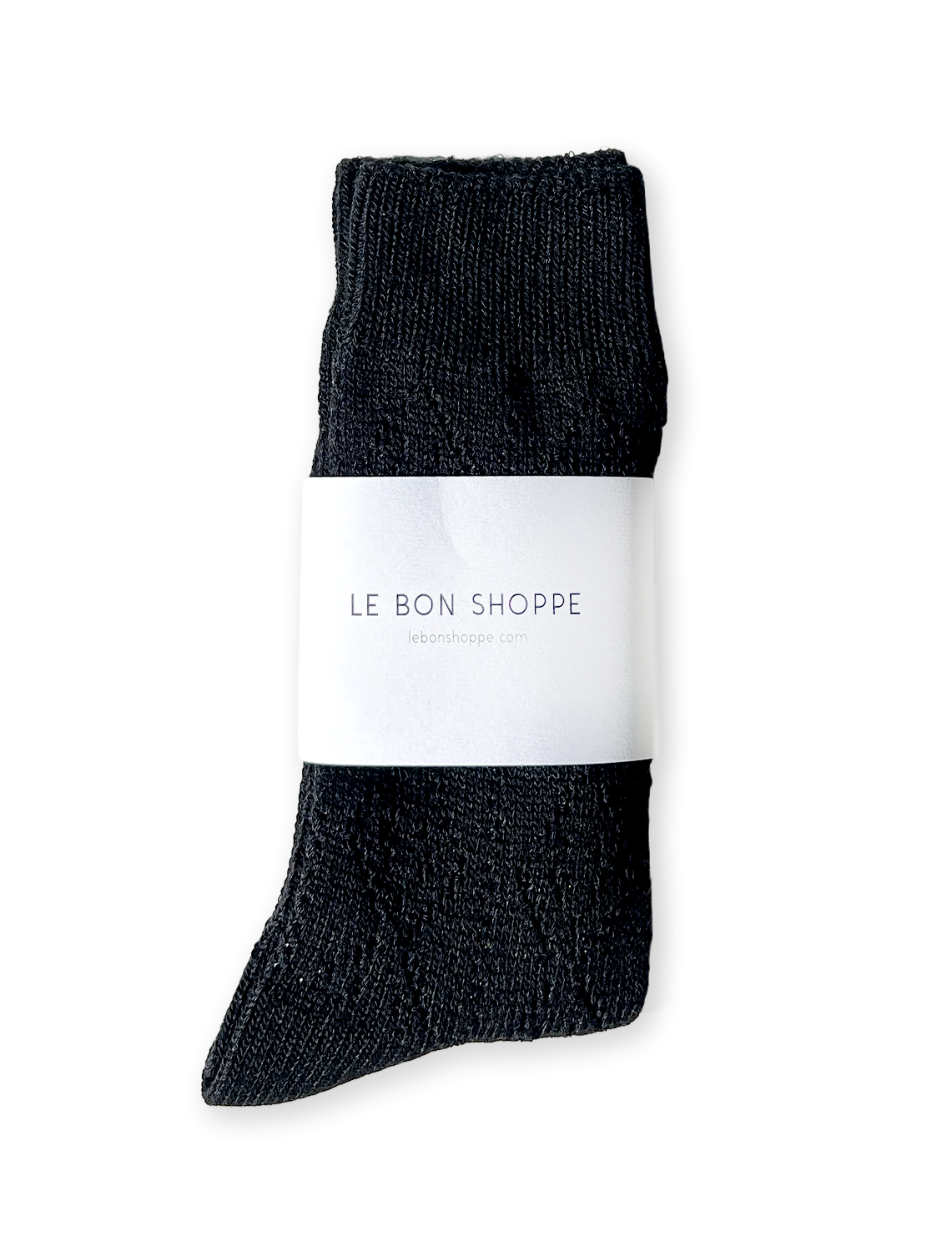 modal eyelet socks in jet black