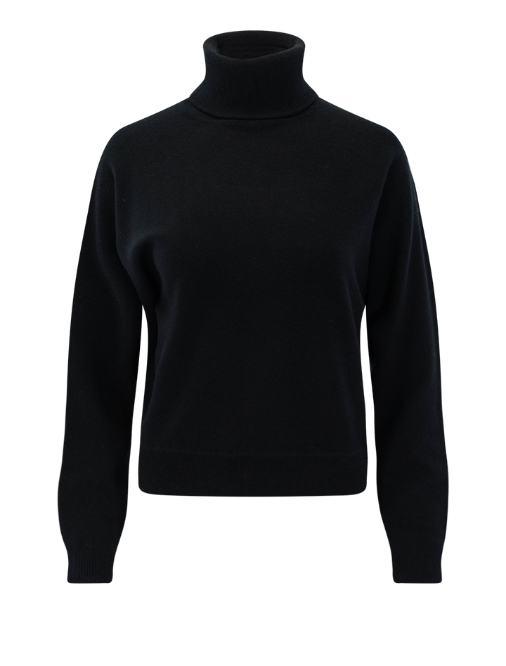 dolman turtleneck sweater in black