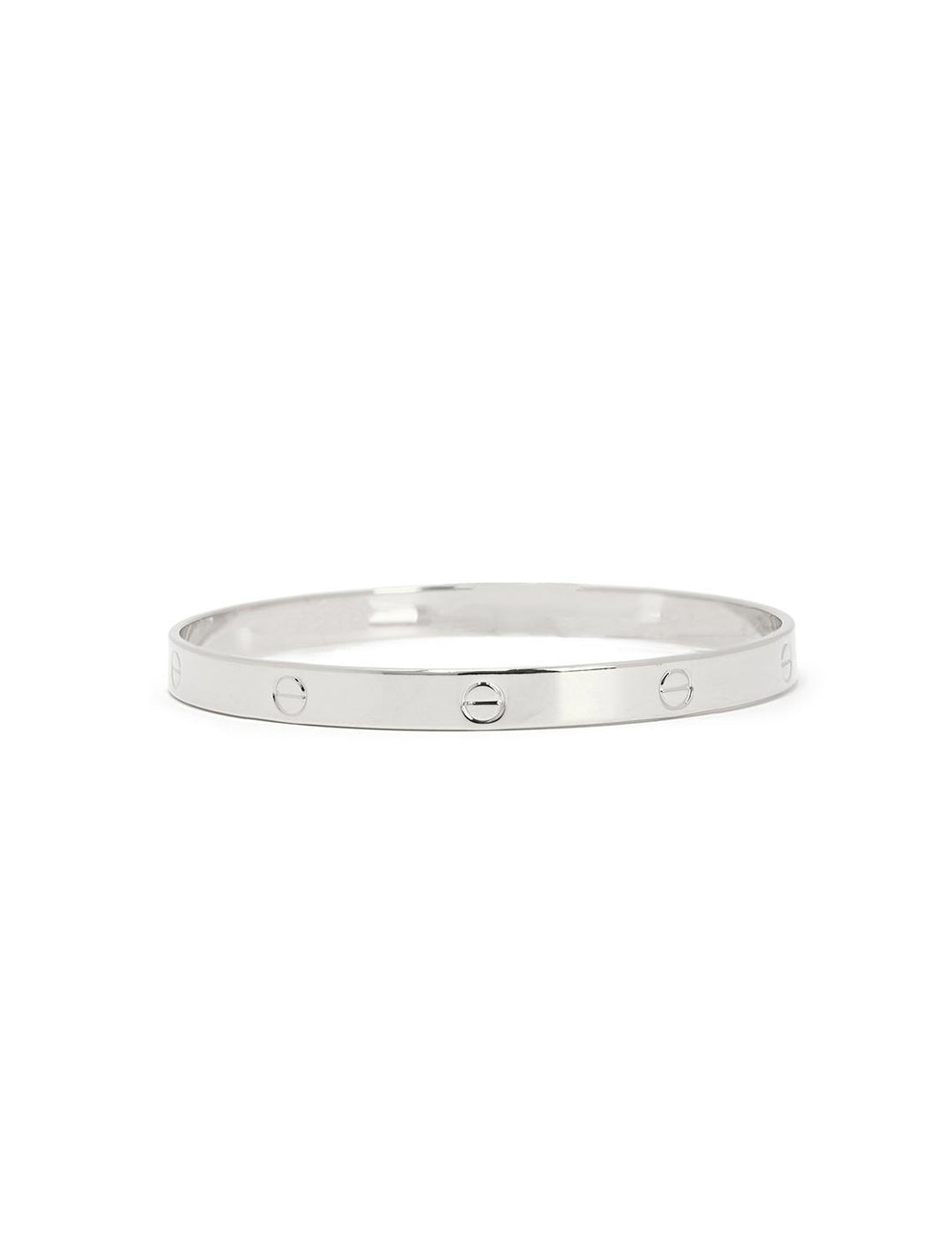 silver bangle with screw accents