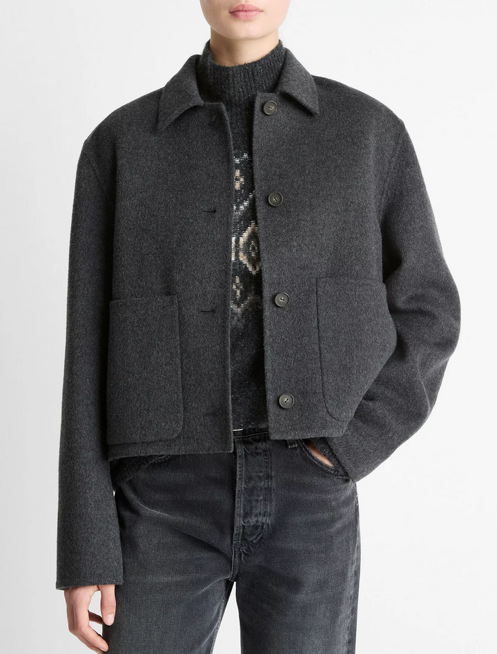 cashmere and wool jacket in charcoal