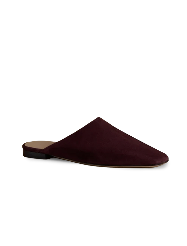 suede miller mule in wine