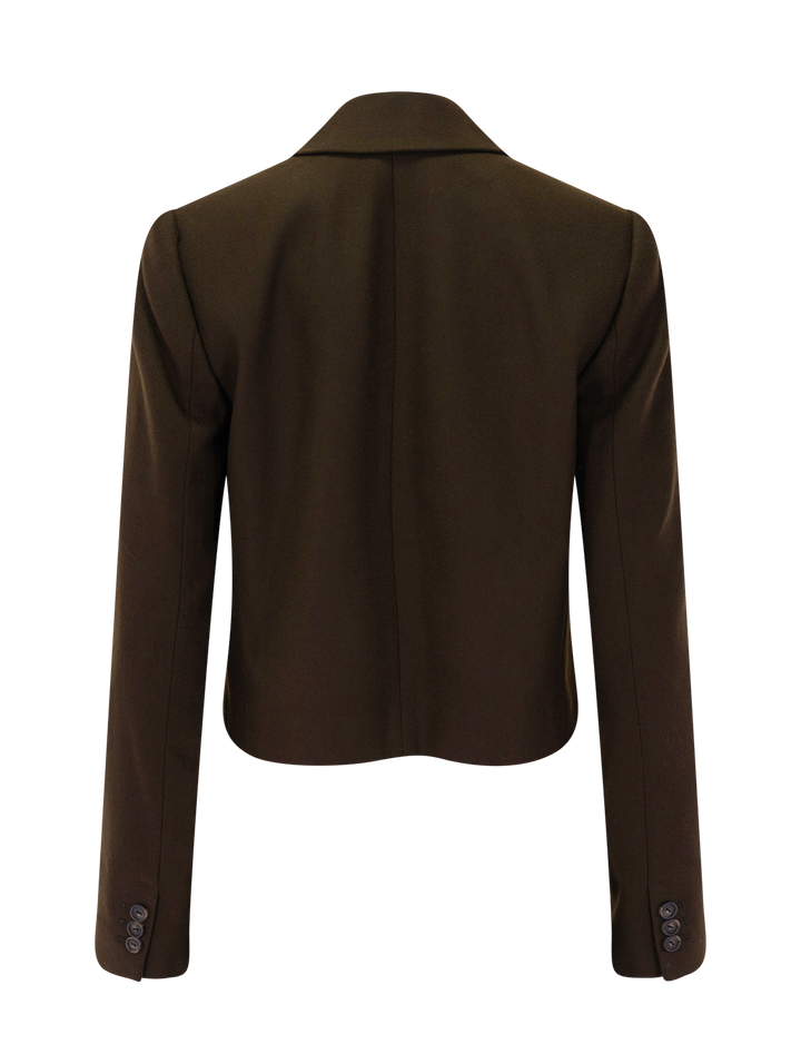 soft flannel wool blazer in pinewood