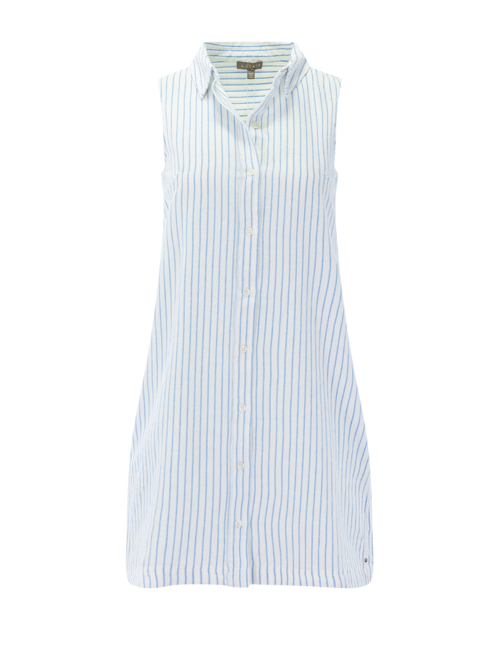button down dress in capri stripe