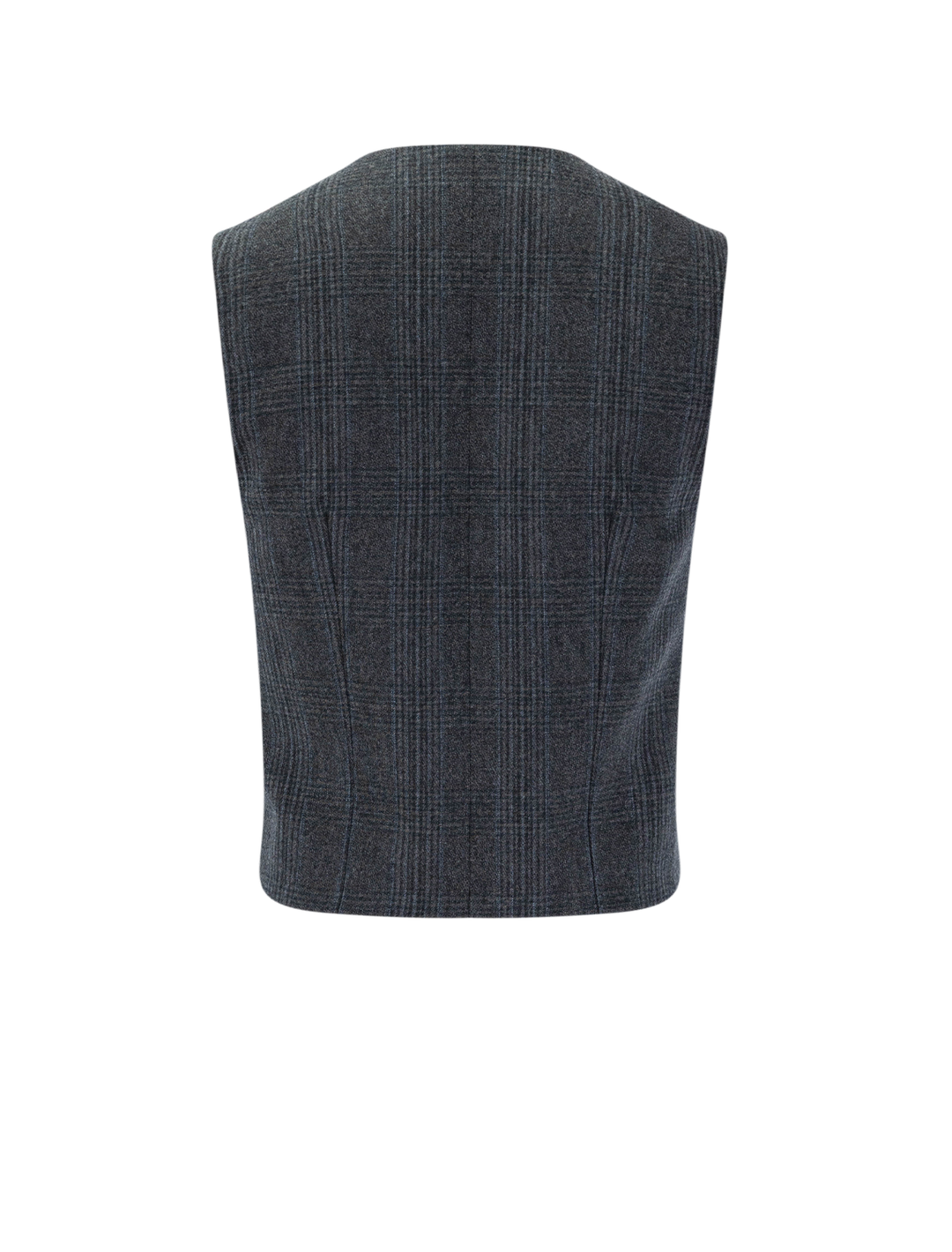 ismael tailored vest in grey and blue check