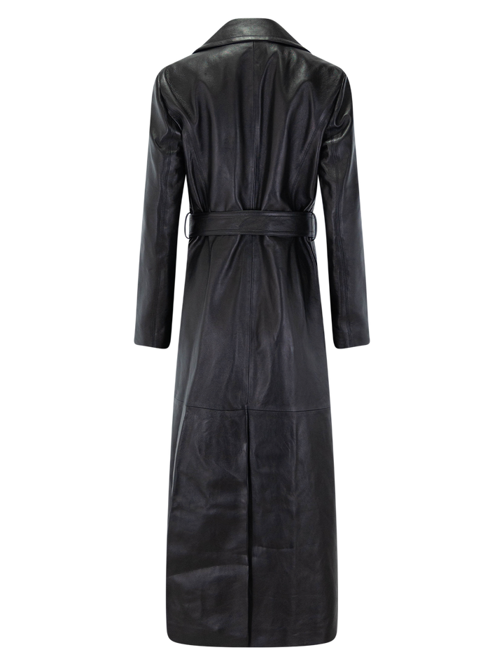 arsene leather trench coat