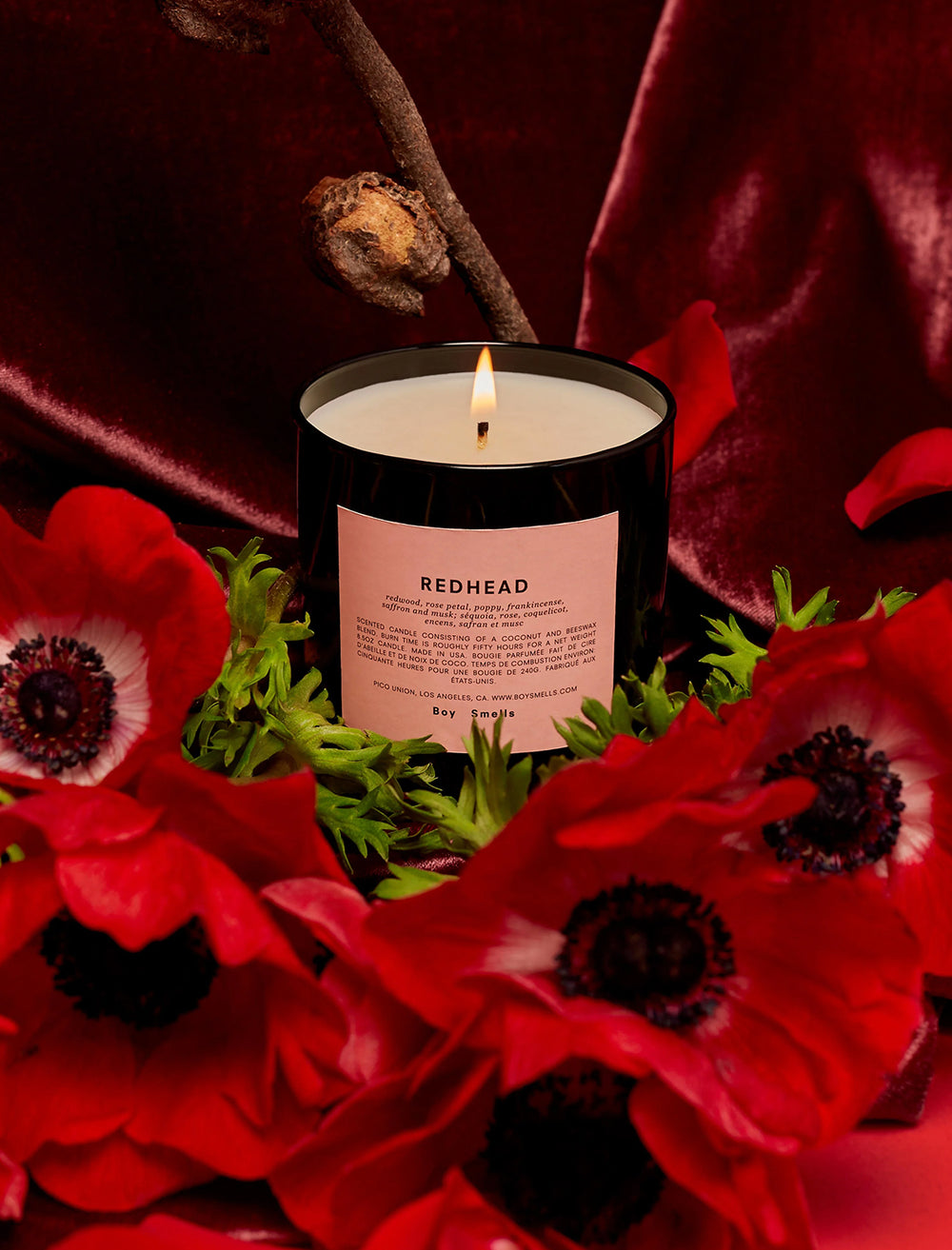 Campaign image of Boy Smells' Redhead candle.