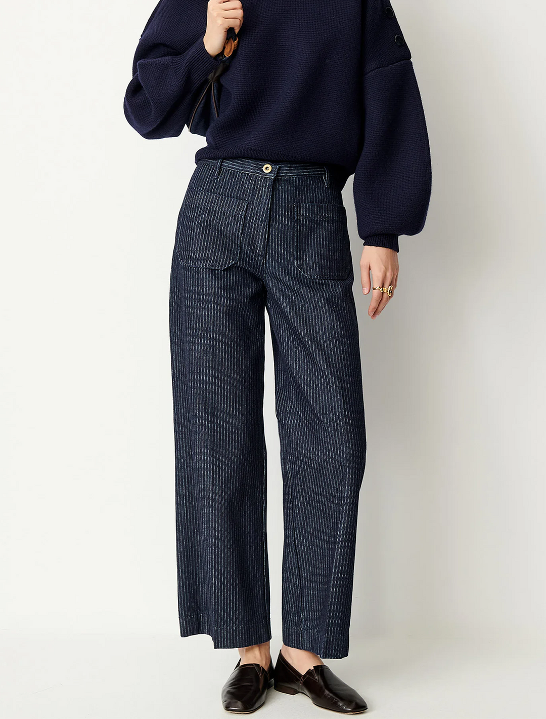aldricks pants in railroad stripe