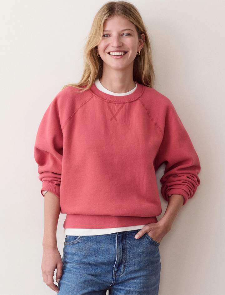 cloud 9 reversible fleece sweatshirt in dusk rose
