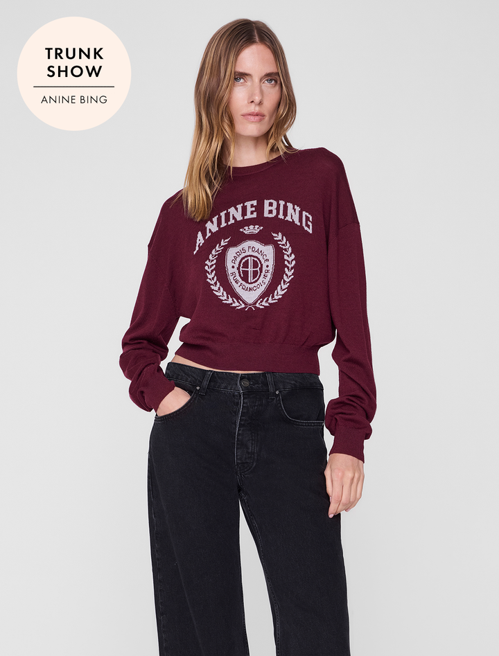 mia sweater in burgundy
