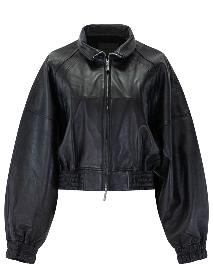 bonded leather bomber