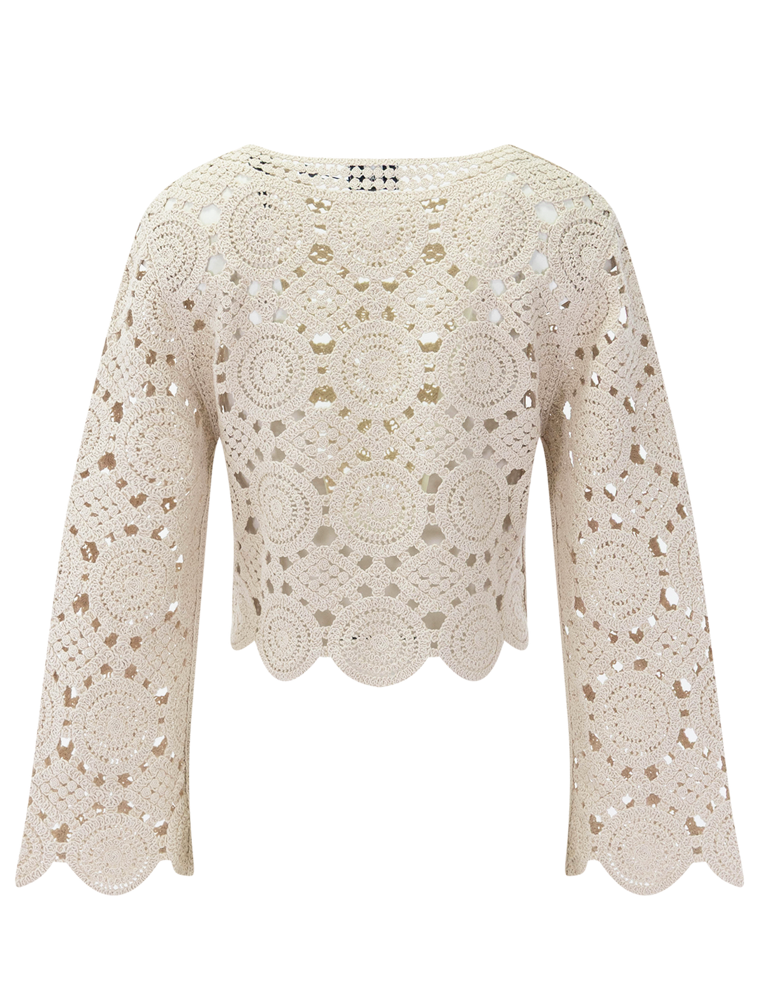 romie crochet pullover in pampas
