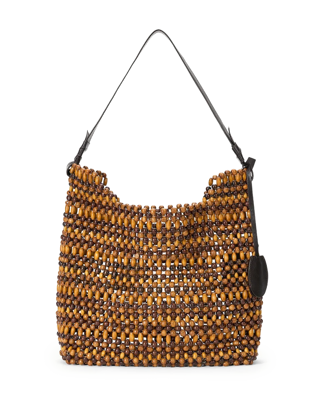 drift shoulder bag in multi wood beads
