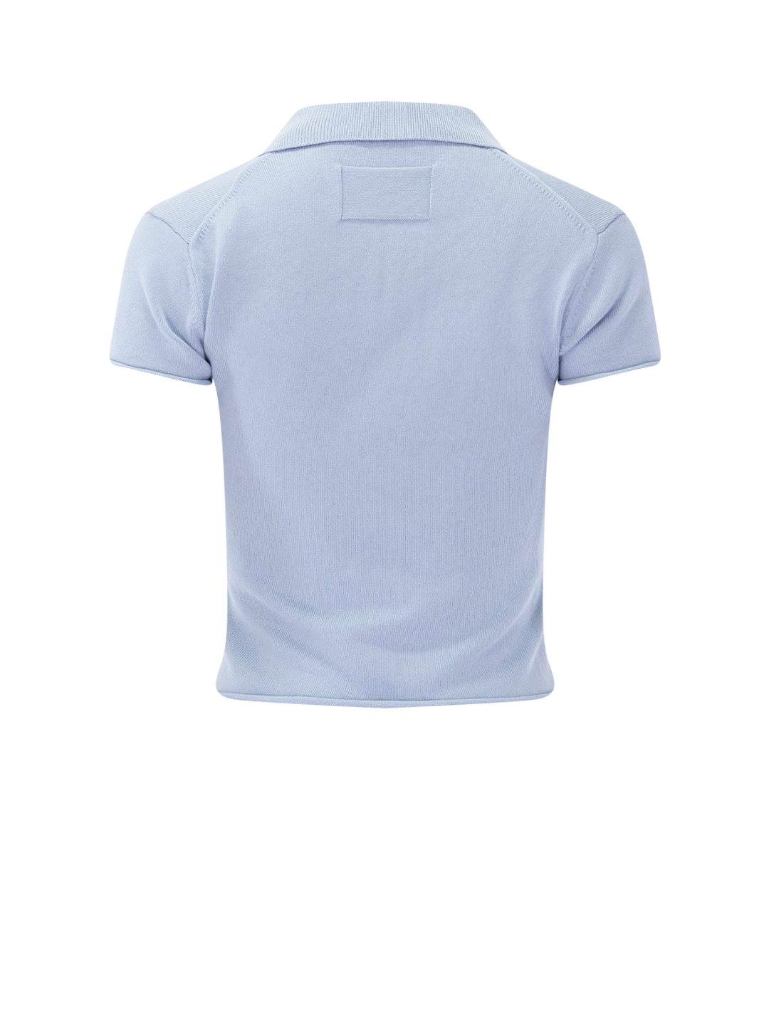 casual shrunken polo in pale blue
