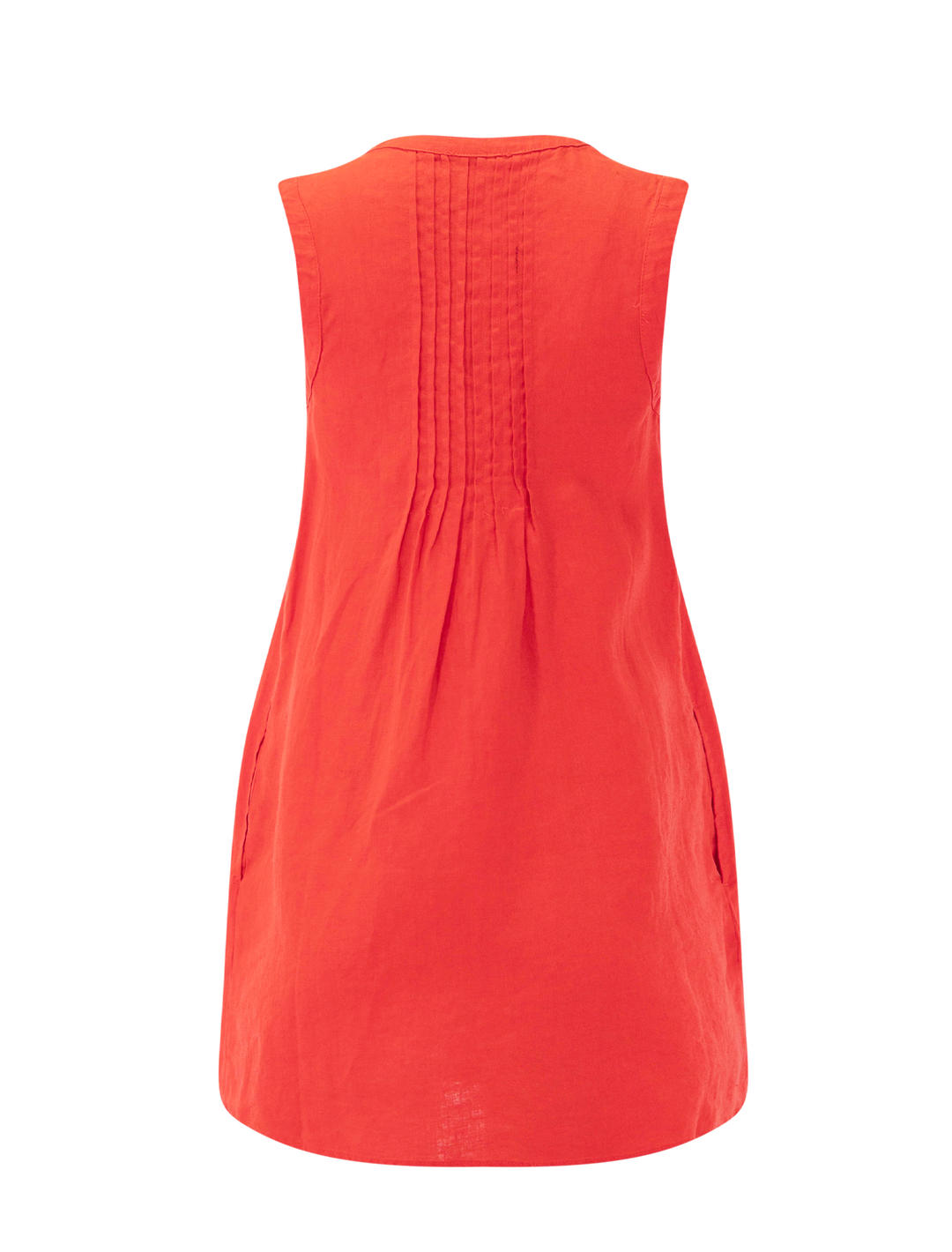 stella linen mini dress in scarlet