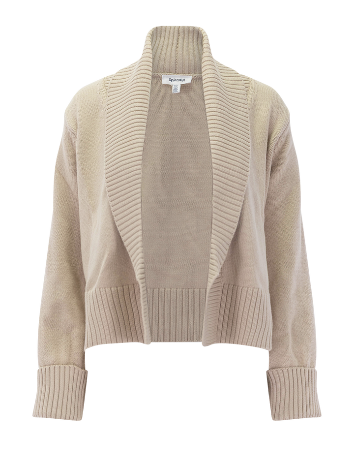 aria sweater open jacket in wheat