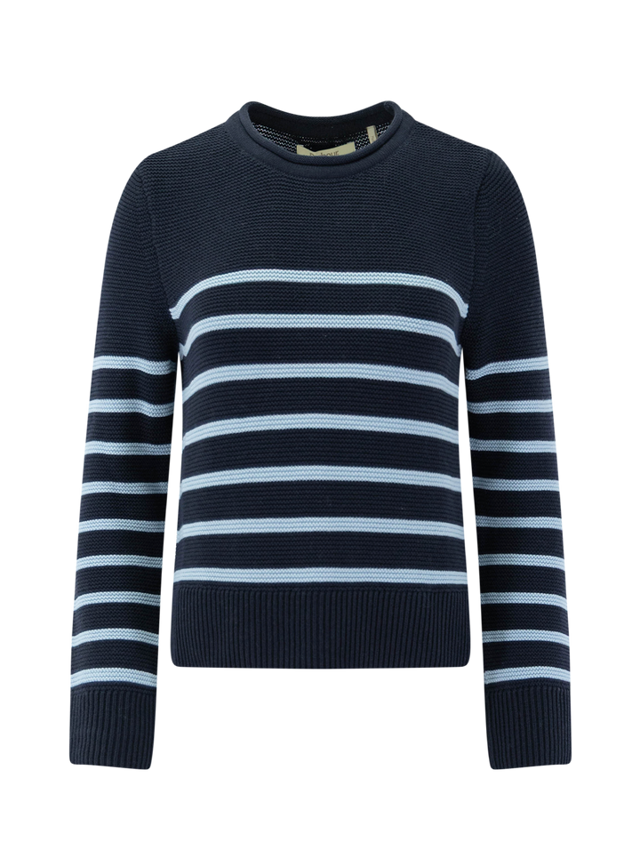 hinton knit jumper in dark navy stripe