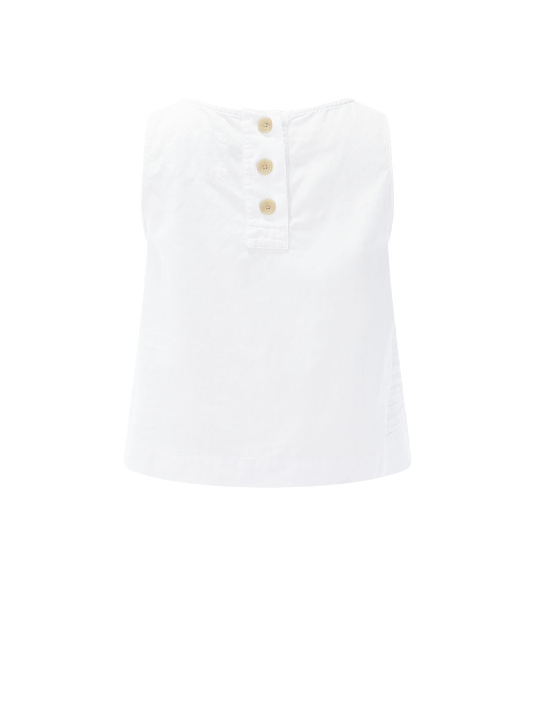 shell tank in white tattered denim
