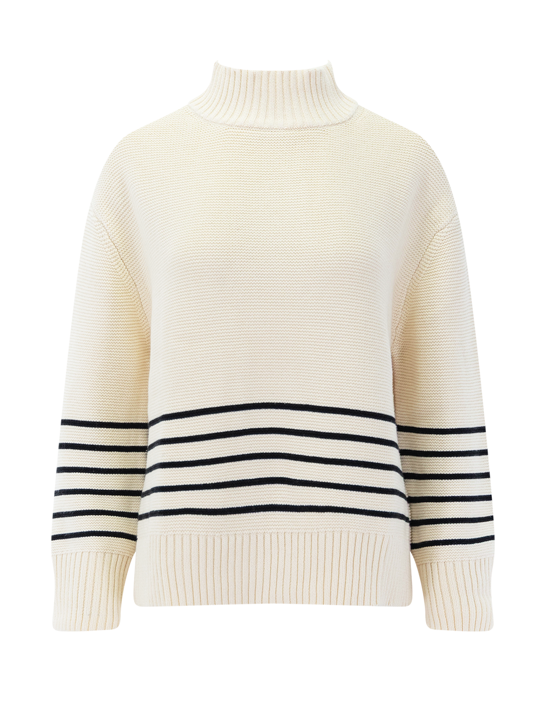 elsie sweater in sugar and black stripe