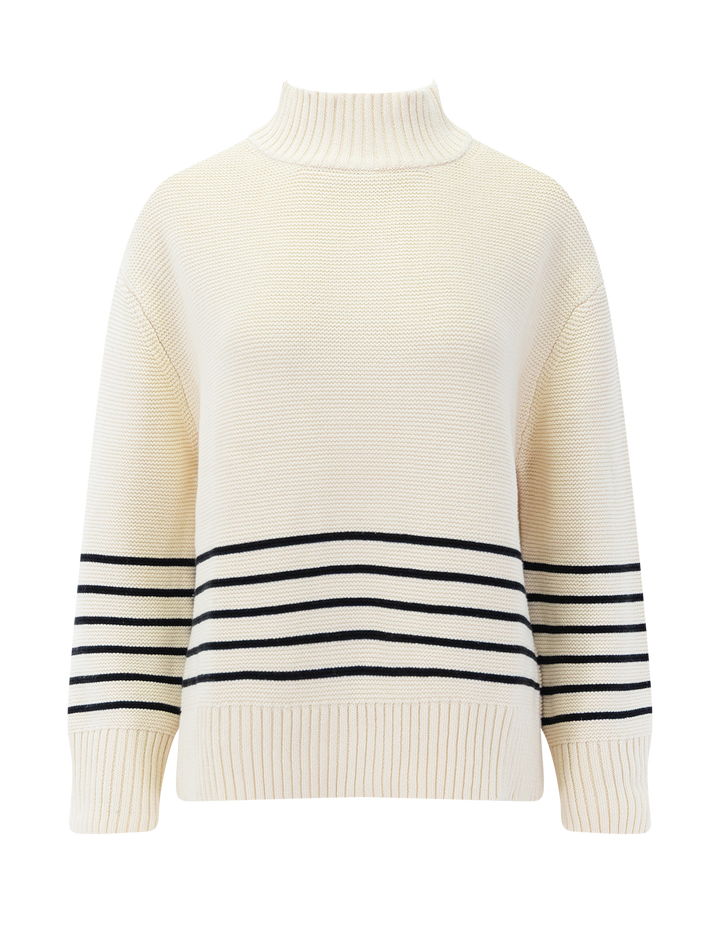 elsie sweater in sugar and black stripe