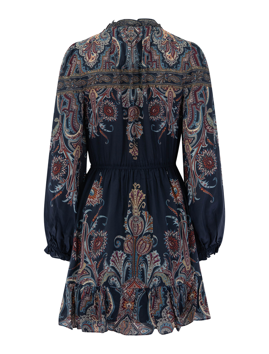 hyacinth print dress in navy