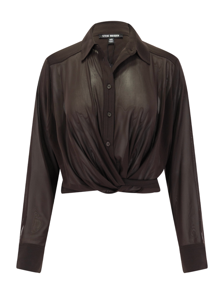sage knit top in dark espresso