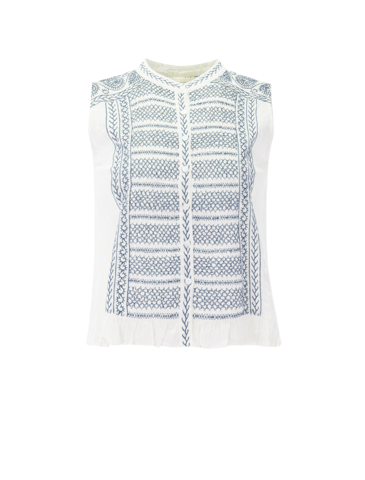 irina indigo poet blouse in lapis lazuli