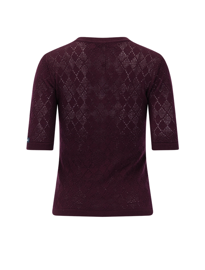 jane argyle sweater tee in burgundy