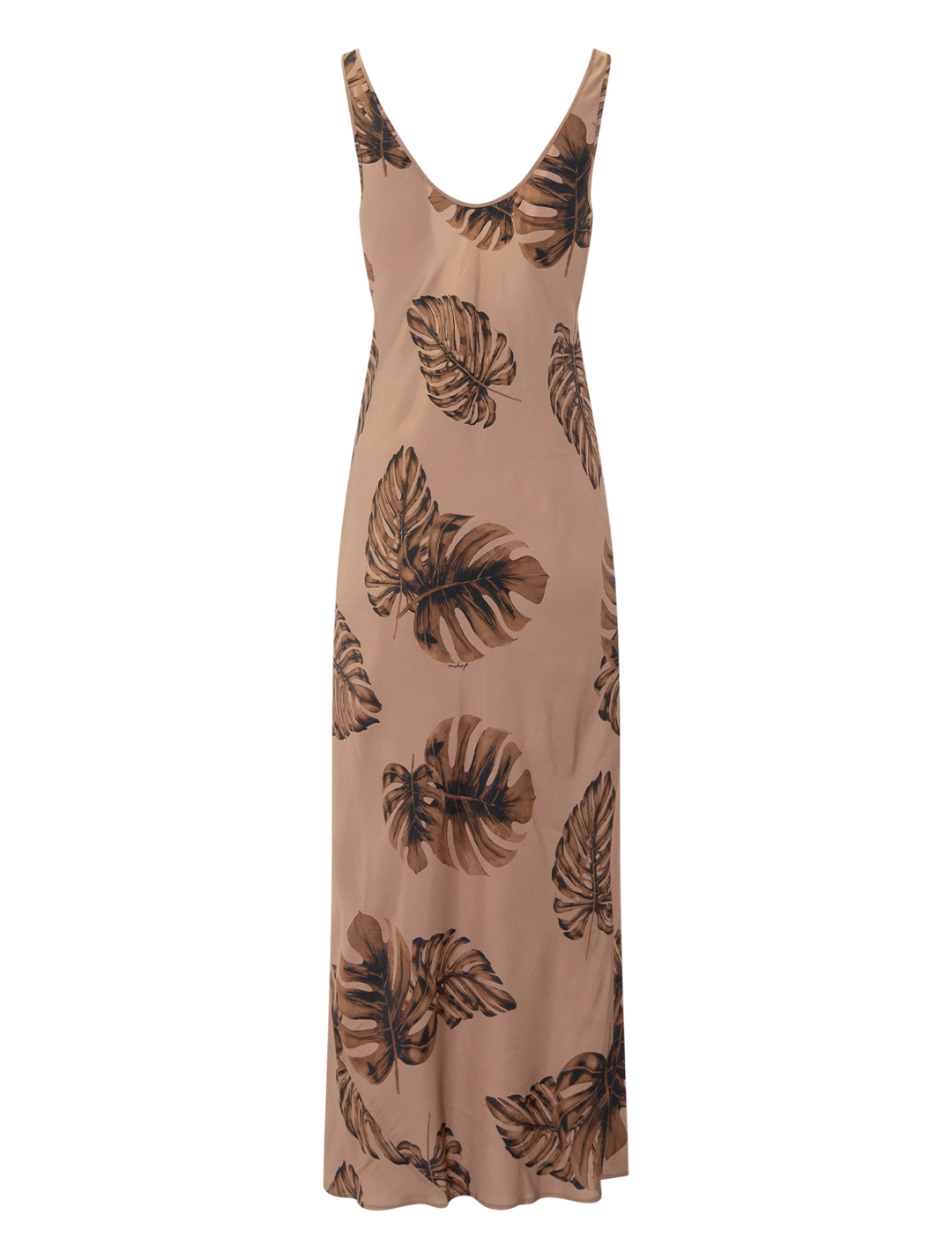akiya satin maxi dress in hazelnut palms