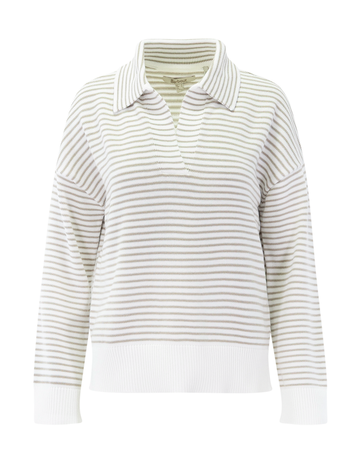 aylesby knit jumper in cloud and sand stripe