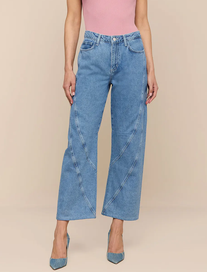 frasier high rise twist seam barrel jean in grantly