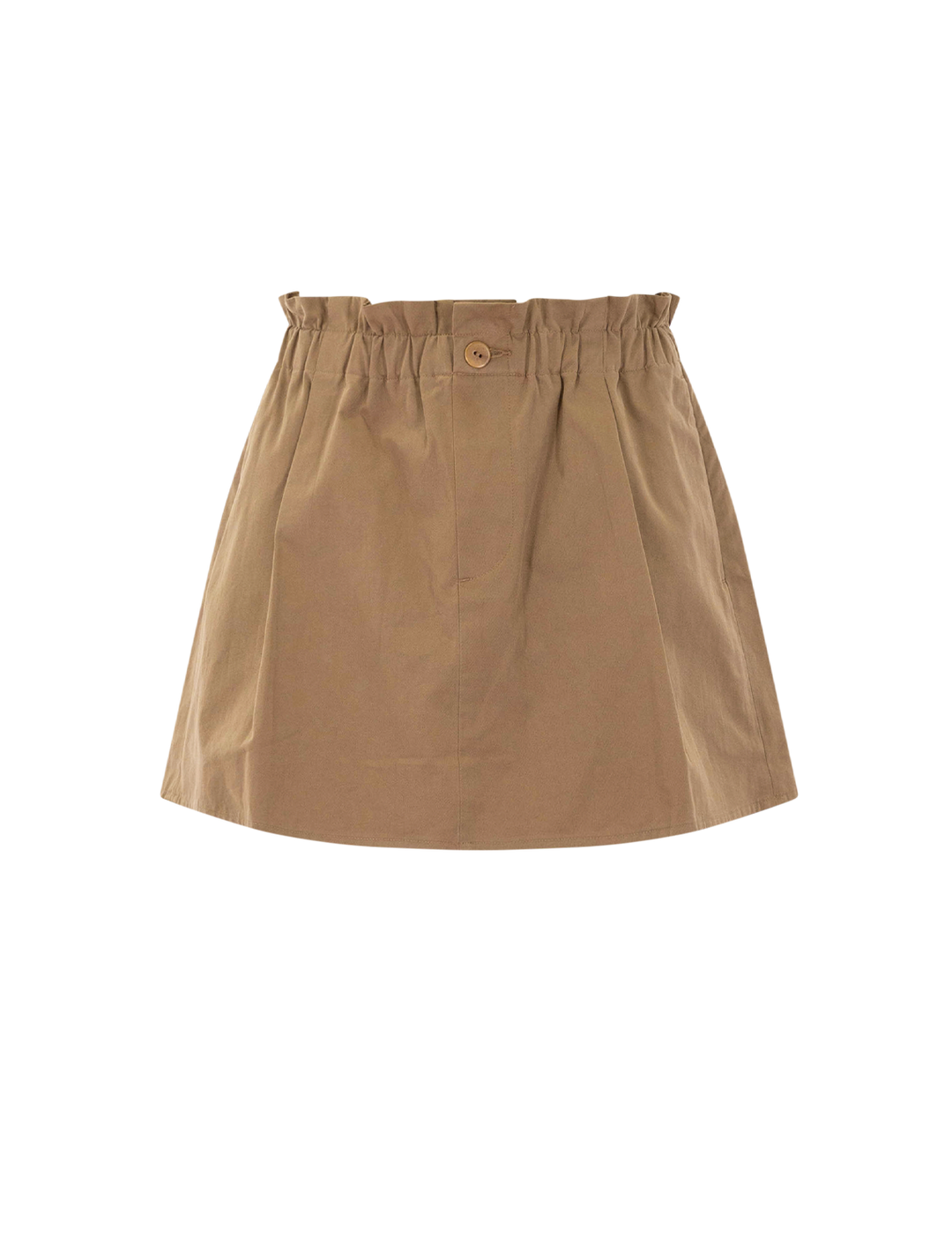 mid rise cotton pull on skort in almondine