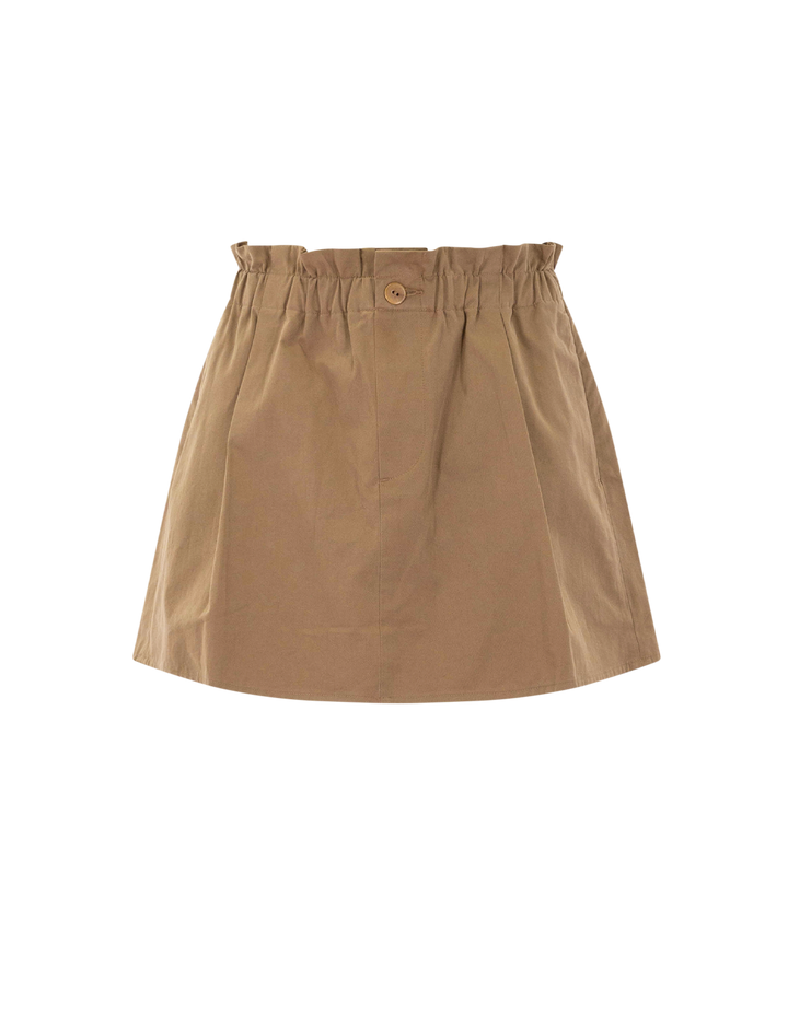 mid rise cotton pull on skort in almondine