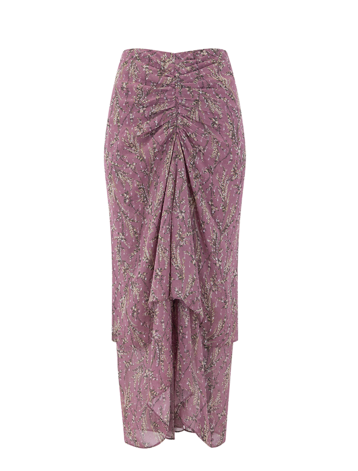 sira skirt in orchid haze print