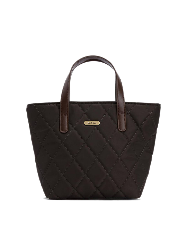 mini quilted tote bag in olive