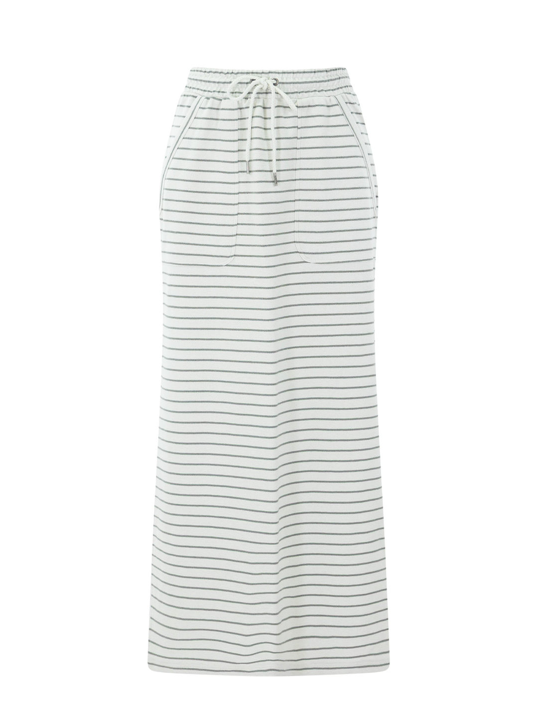 kennedy stripe skirt in pale oak and eucalyptus stripe