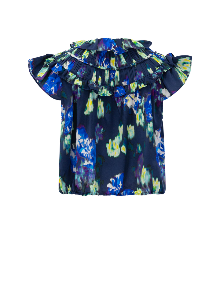 eleonore silk top in evening bloom