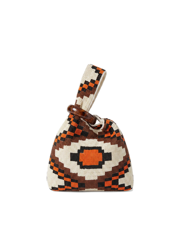 beaded swing bag in orange multi