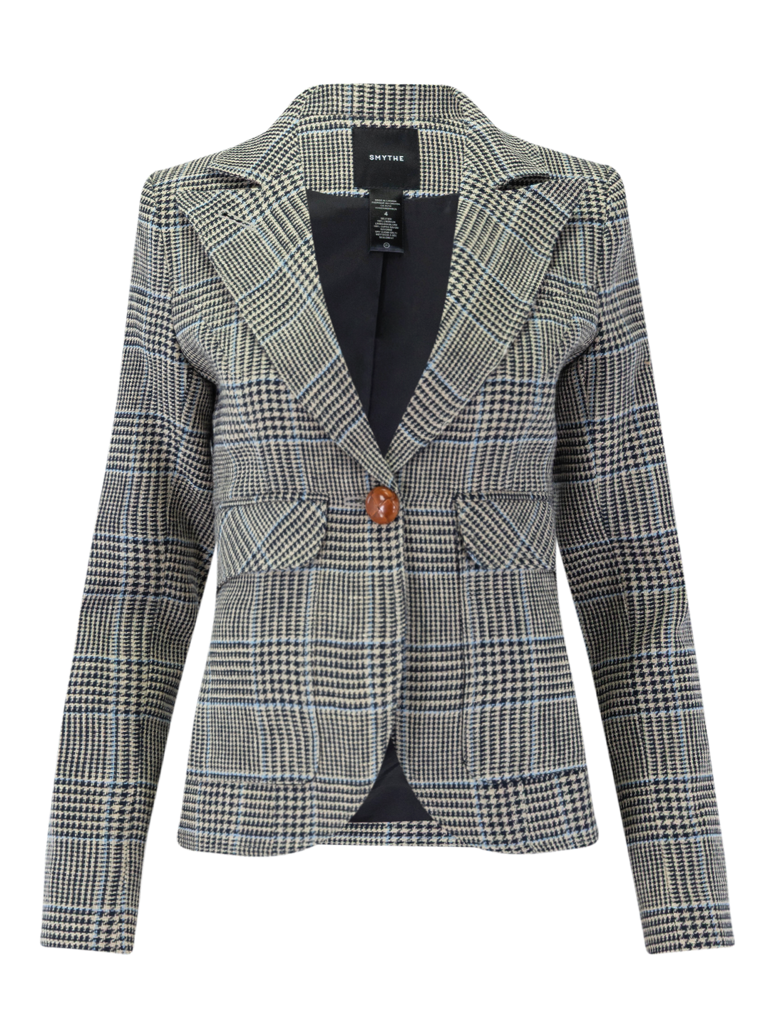 patch pocket one button blazer in classic glen check
