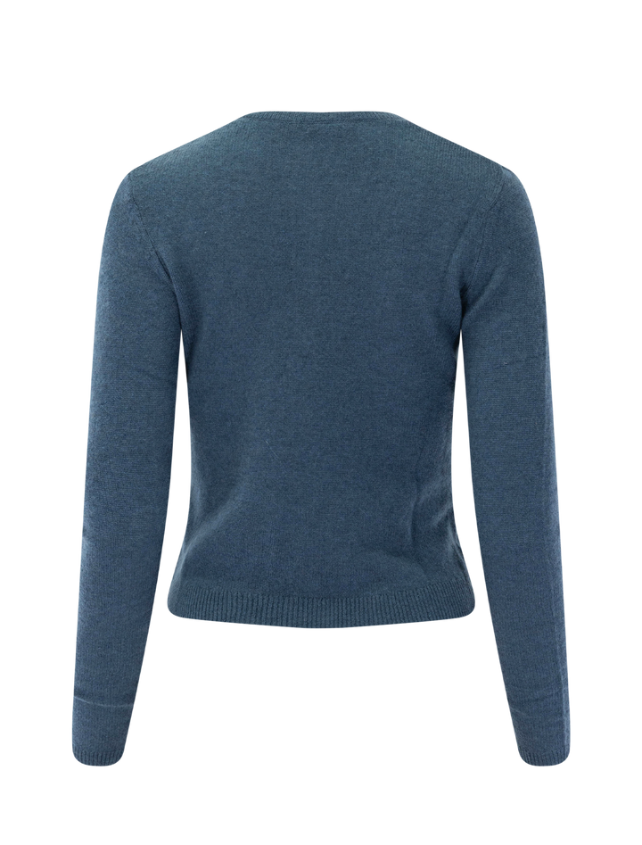heath cashmere henley in blue stone