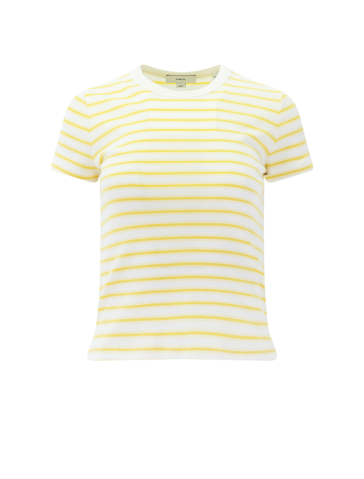 striped shrunken 90s tee in limone