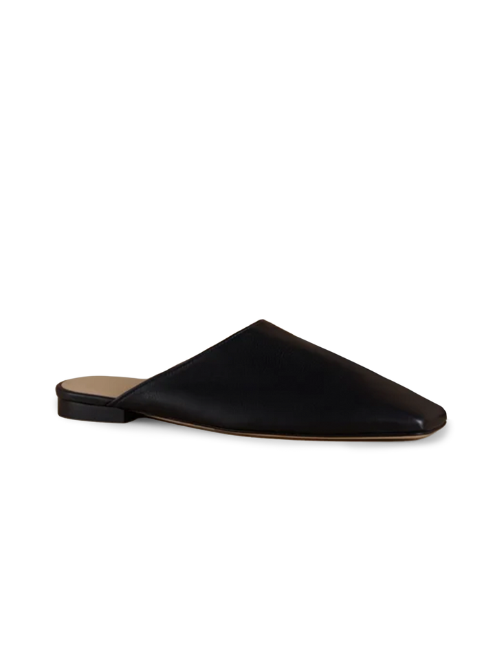 leather miller mule in black
