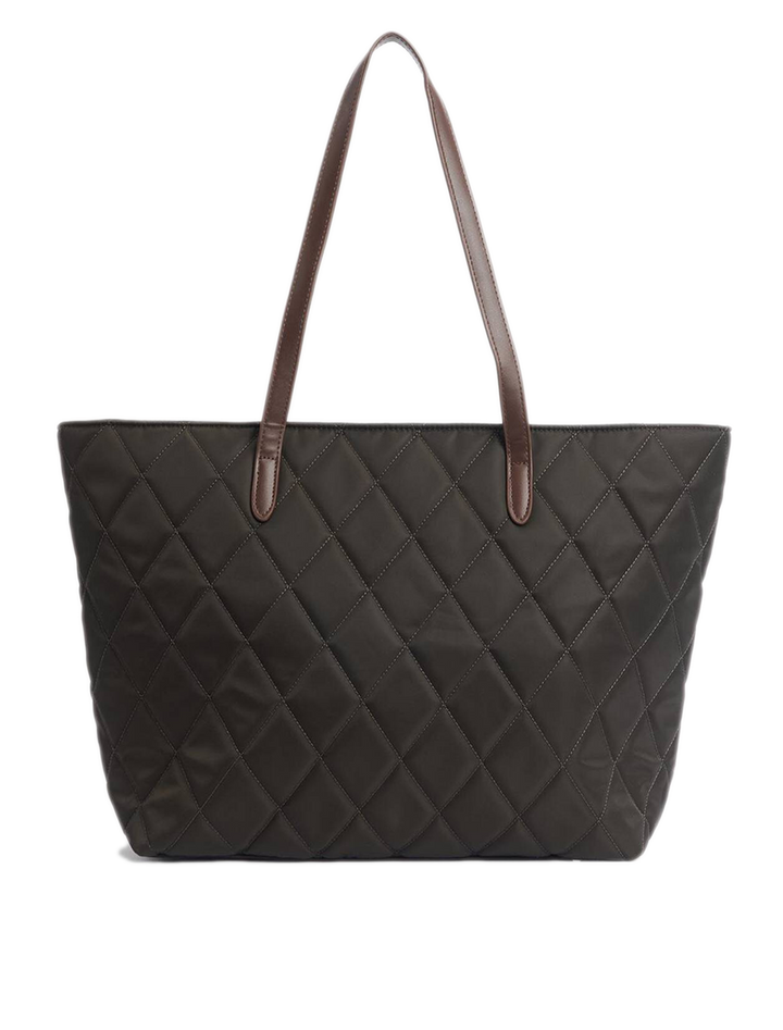 quilted tote bag in olive