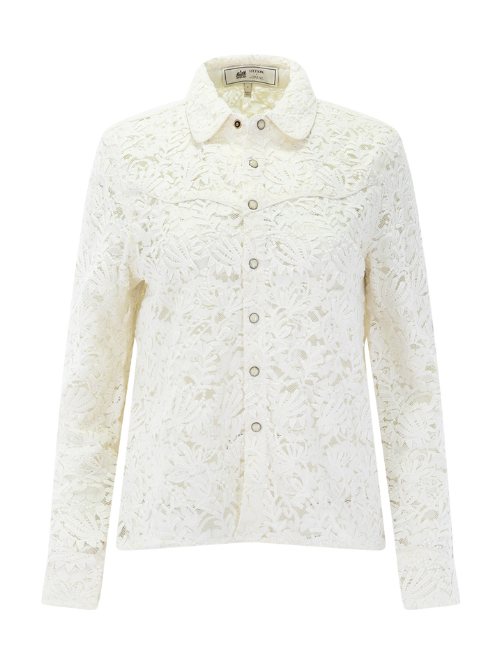 the relic lace western shirt in cream