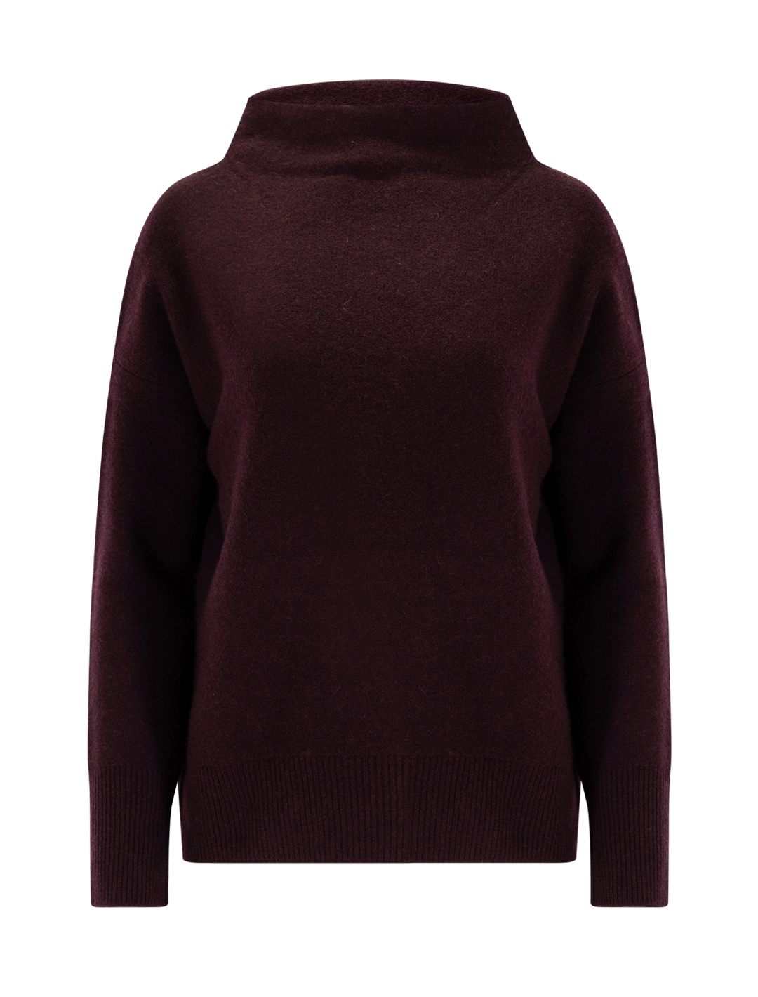 funnel neck pullover in blackberry