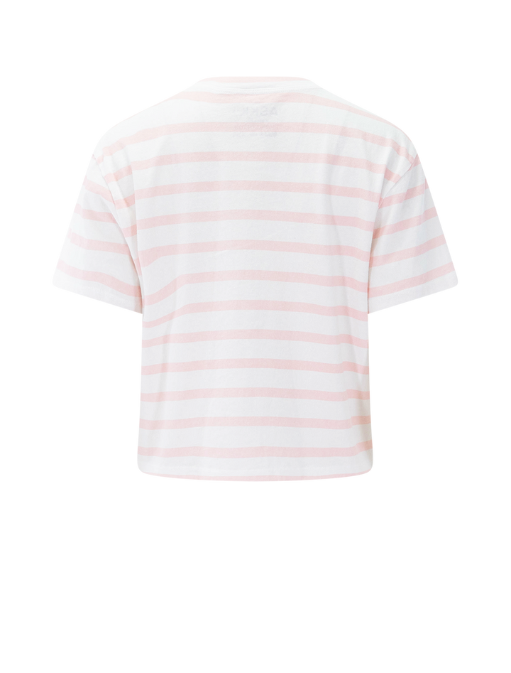 shrunken boy tee in thin pink stripe