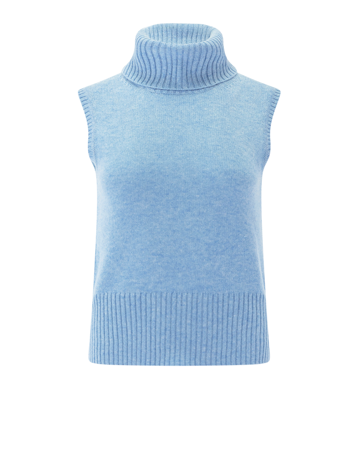 mazzy cashmere shell in pale blue river