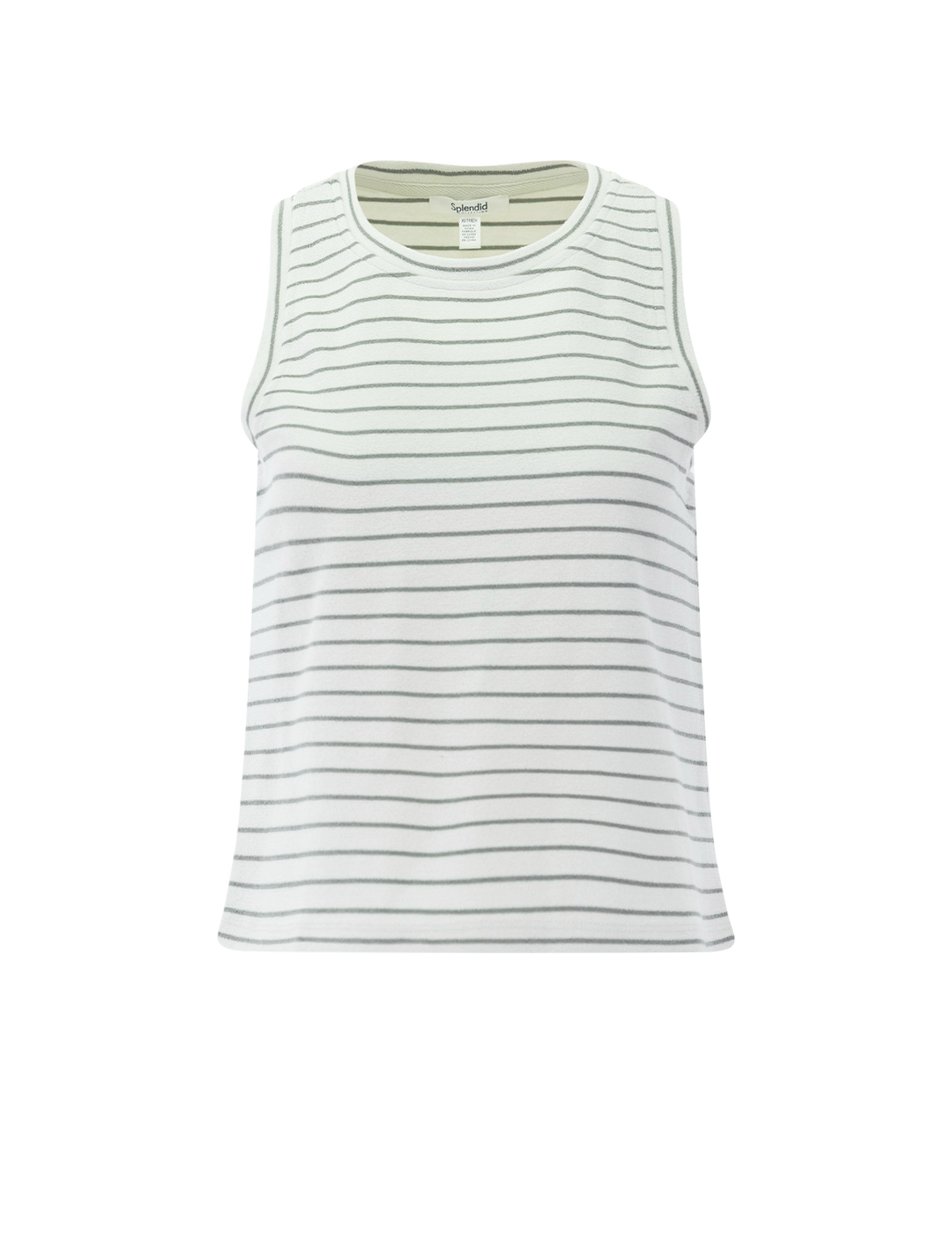 kennedy stripe tank in pale oak and eucalyptus stripe