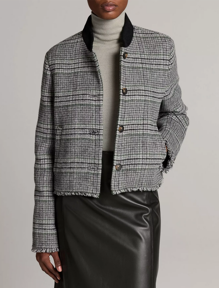 plaid wool jacket in rosemary
